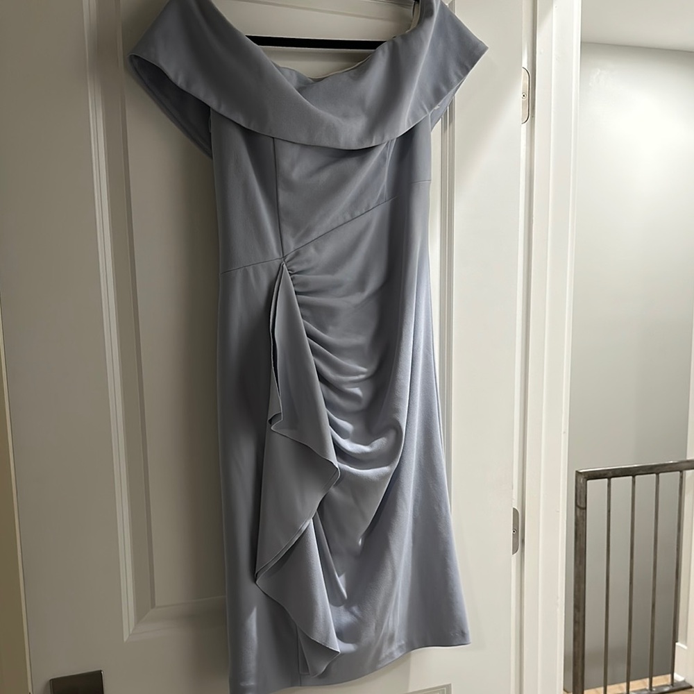 Elegant Off-Shoulder Blue Dress